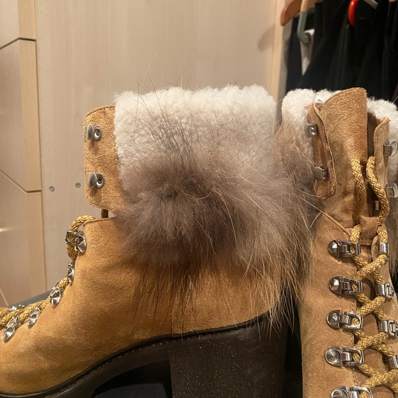 Sigerson Morrison shearling and real fur booties size 38.5 - Picture 2 of 4